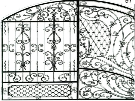 Ворота из профнастила с элементами ковки