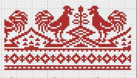 Народная вышивка петух