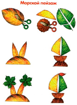 Фигурки из листьев