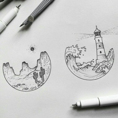 Маленькие зарисовки для скетчбука