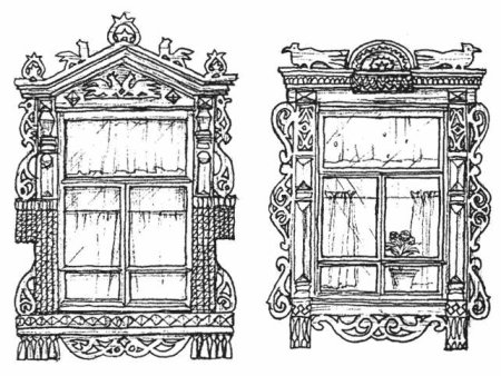 Декор русской избы рисунок