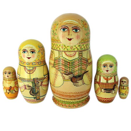 Матрешка Гжель разукрашка