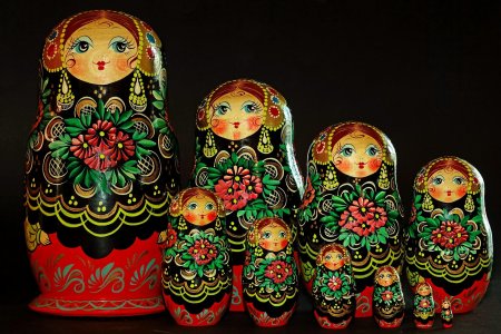 Матрешка 5 в 1 большая (Гжель, эскиз 04)