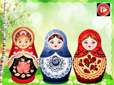 Матрешка Дымковская роспись