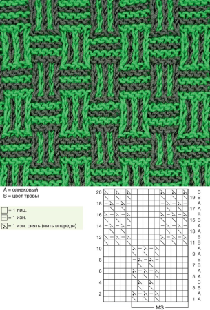 Двухцветный плетеный узор (49 фото)