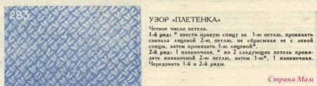 Плетеный узор спицами