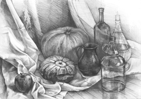 Натюрморты карандашом Юрий Кушевский