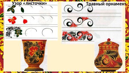 Элементы хохломской росписи ягодки и травка