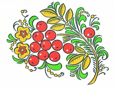 Главные элементы хохломской росписи