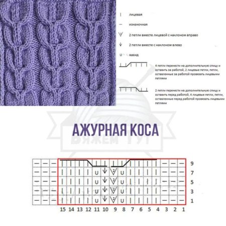 Воздушный узор спицами