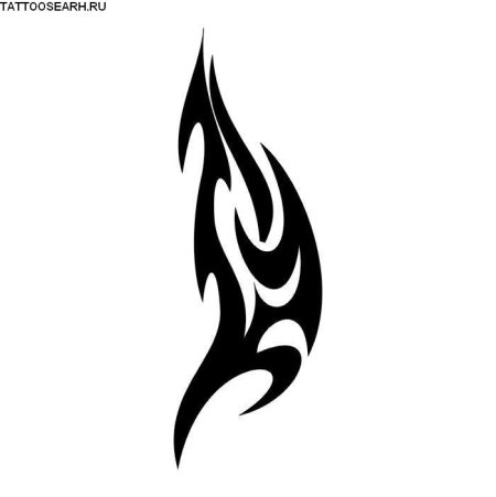 Тату пламя черно белое