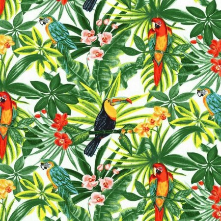 Ткань Jungle с Какаду