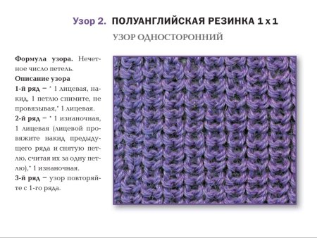 Двойная английская резинка спицами схема вязания
