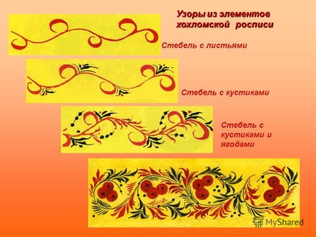 Элементы хохломы для дошкольников