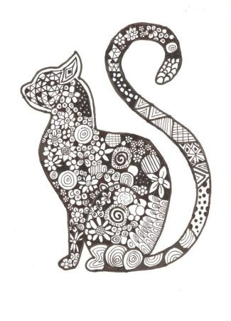 Раскраски антистресс кошки