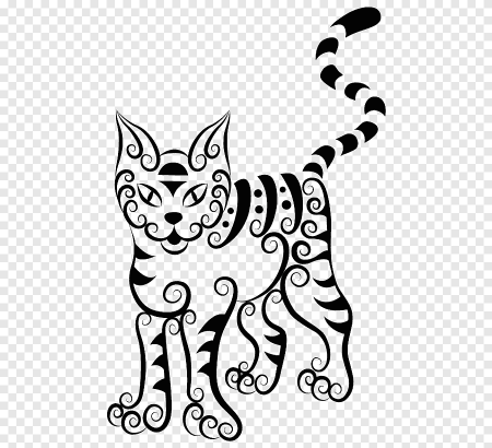 Раскраска кошка с узорами