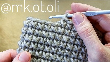 Узор галочки крючком поворотными рядами