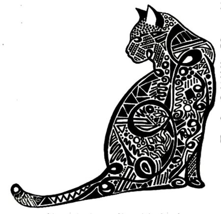 Стилизация кота в графике
