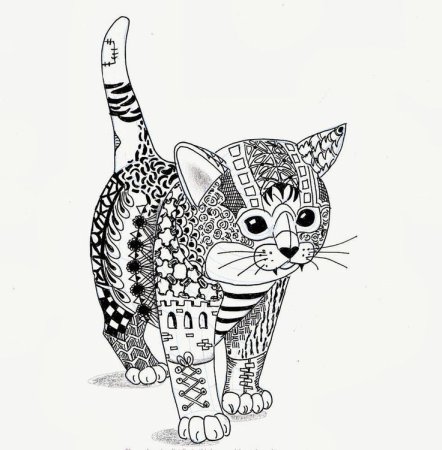 Раскраски антистресс кошки