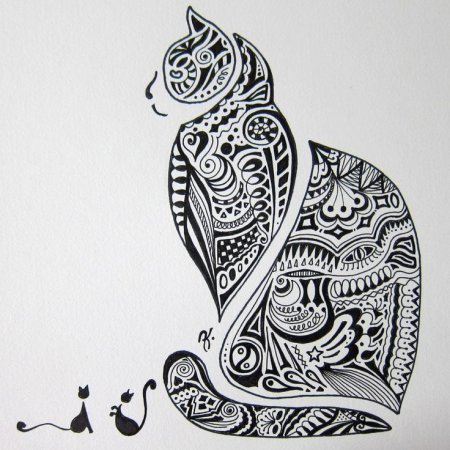 Котики Зентангл