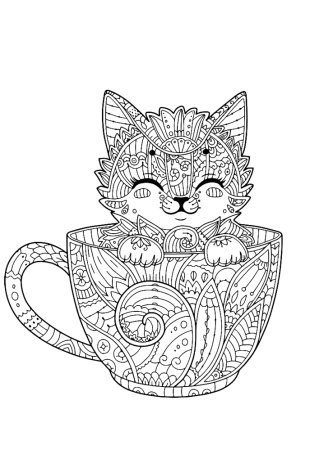 Раскраски антистресс кошки