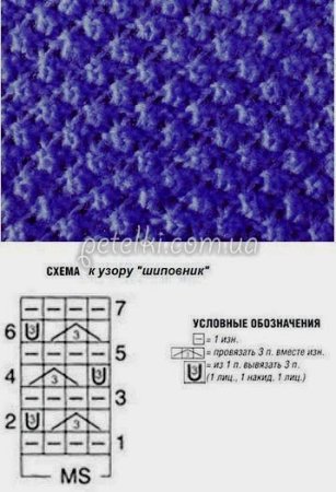 Вязка букле спицами схема
