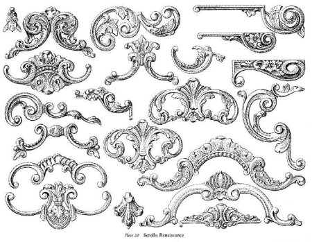 Ornamental borders,Scrolls and cartouches