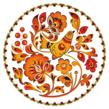 Круглая рамка Хохлома