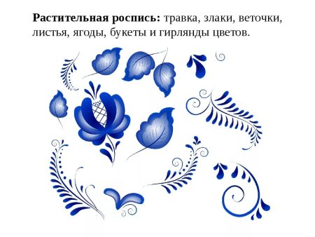 Элементы гжельской росписи Гжель