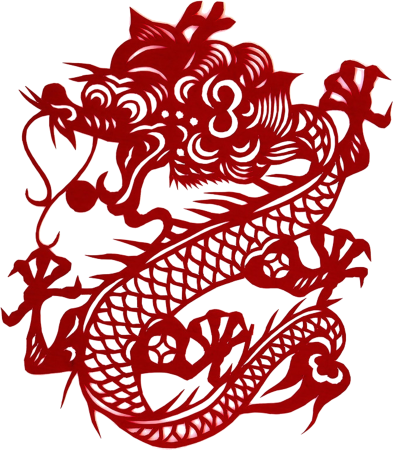 Орнамент дракон Китай Papercut