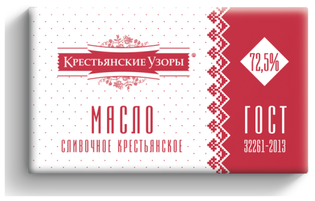 Крестьянские узоры масло сливочное Крестьянское 72.5%, 400 г