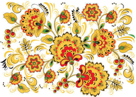 Хохломская роспись паттерн