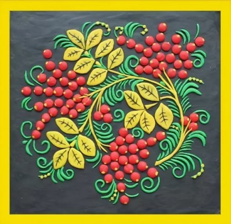 Пластилинография Золотая Хохлома