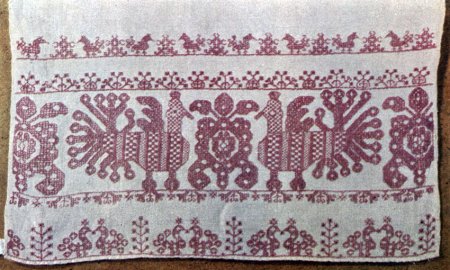 Русская народная вышивка птица