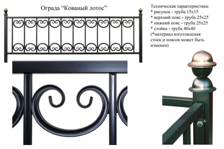 Кованое ограждение с лотосами