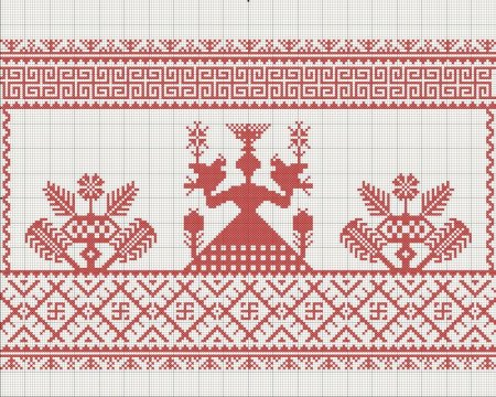 Обережная вышивка славян Макошь схема