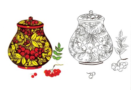 Орнамент на посуде раскраска