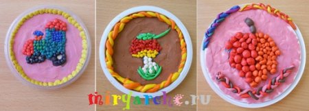 Пластилинография на крышке