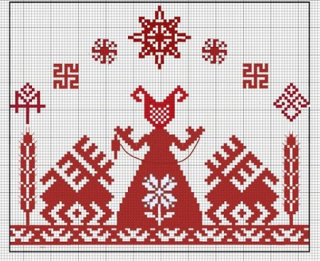 Макошь Славянская богиня оберег вышивка крестиком