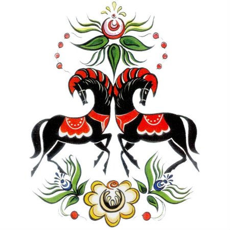 Городецкая роспись растительные мотивы