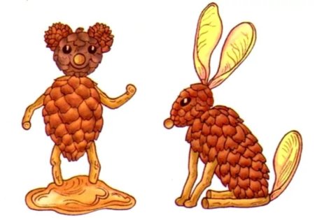 Цапля из шишки
