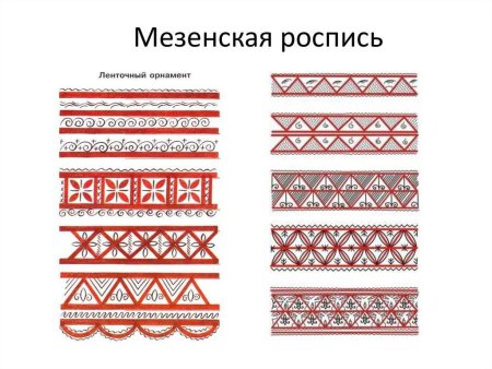 Мезенская роспись геометрический орнамент
