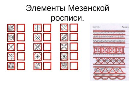 Мезенская роспись элементы орнамента