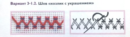 Двойной козлик вышивка