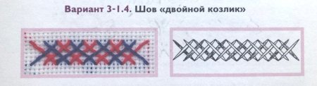 Шов «козлик» в 3 ряда