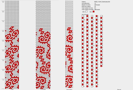 Схема жгута из бисера на 8 бисерин