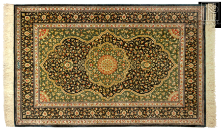 Ковер Qum Iran g243 Navy DBL