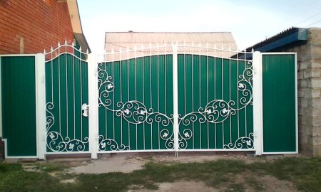 Ворота с узорами из профнастила