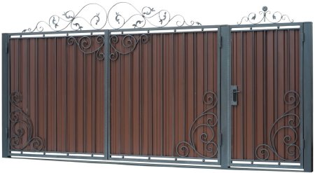 Кованые ворота с калиткой