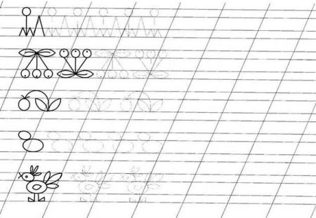 Прописи в косую линию для дошкольников